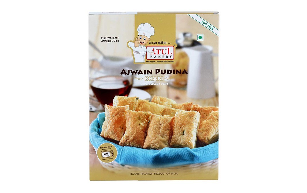 Atul Bakery Ajwain Pudina Khari    Box  200 grams